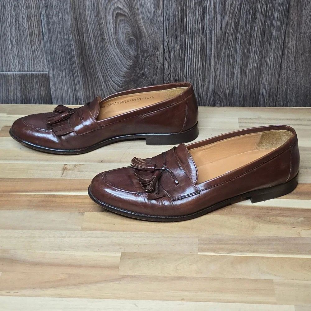 Mezlan Santander Tassel Loafers 10 B Brown Mens Leather Dress Shoes Spain
